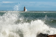 Waves in the Foreground Match Wave by Whaleback lighthouse
